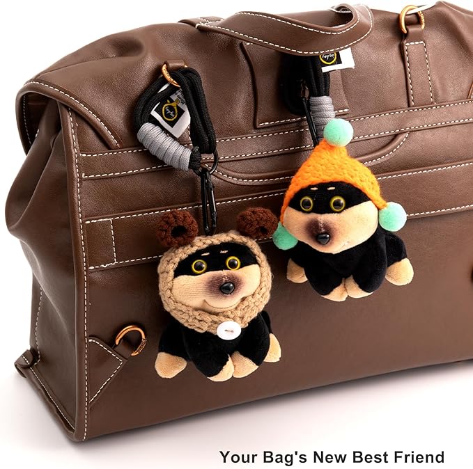 YOU WIZV Cute Dog Plush Keychain for Women - Kawaii Stuffed Animal Charm for Purse, Backpack & Bag Accessories