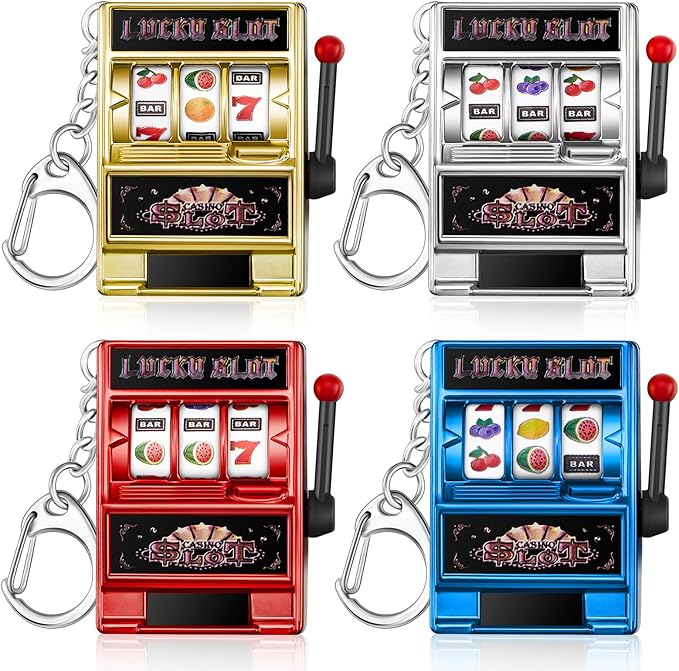 Panelee Slot Machine Keychain Bulk Las Vegas Keychains Mini Casino Kawaii Decoration for Las Vegas Carnival Party Gifts