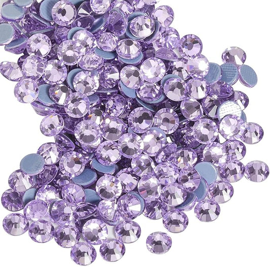 Beadsland Hotfix Rhinestones, 1440pcs Flatback Crystal Rhinestones for Crafts Clothes DIY Decorations,Violet, SS20, 4.6-4.8mm