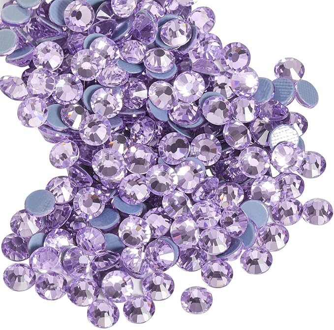 Beadsland Hotfix Rhinestones, 288pcs Flatback Crystal Rhinestones for Crafts Clothes DIY Decorations,Violet, SS30, 6.3-6.5mm
