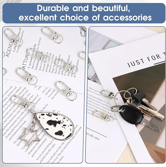30 Pieces Silver Metal Lobster Claw Clasps, Swivel Lanyards Snap Hooks Key Chain Hooks DIY Claw Clasps for Jewelry Purse Jewelry Making Bags Keychain Connector Art Crafts