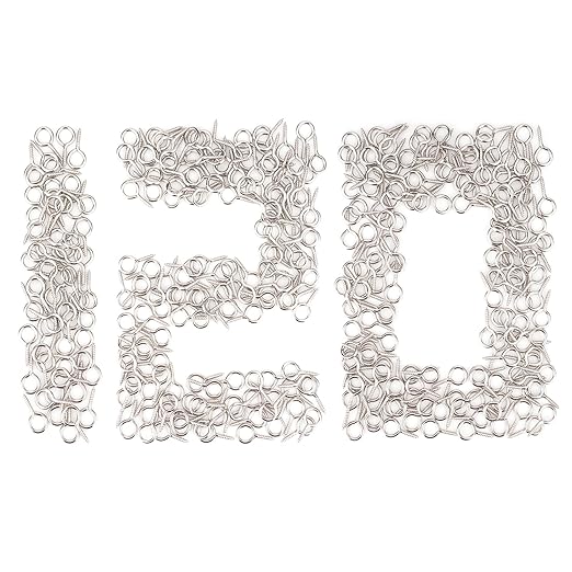 Aovchei Eye Screws, 120Pcs 0.67 inches 304 Stainless Steel Screw Hooks, Rust-Resistant Self Tapping Eyelet Bolts for Wood, Securing Cables Wires, Indoor & Outdoor for Hanging Artwork