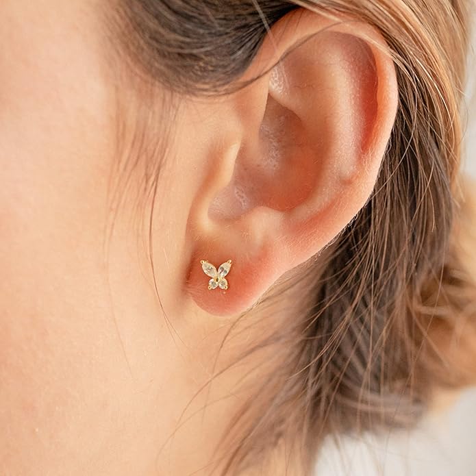 Freekiss 3 Pairs Gold Hoop Earrings Set: Dainty Stud Earrings Trendy Small 14K Gold Plated Hypoallergenic Dangle Cartilage Huggie Hoop Earrings for Women Gold Jewelry for Women Gifts