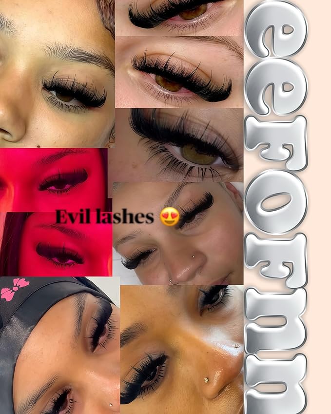 Eefofnn Manga Lash Clusters Kit Fluffy Eyelash Clusters 12-20mm Long Volume Individual Lashes Spiky D Curly Cluster Lashes Spikes Anime Thick Fairy Lash Extensions Lash Bond and Seal and Remover Kit
