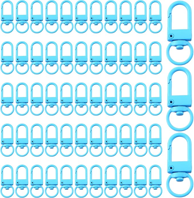 KJML DIY Keychain clip 60pcs Swivel Snap Lobster Claw Keychain Clasps Lanyard Hardware Key Chain Hooks for Bag Charm