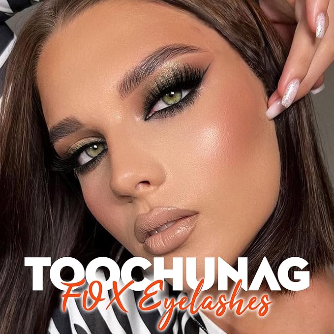 Natural Fox Eye Lashes Wispy False Eyelashes 18mm Fluffy Mink Lashes D Curl Fake Cat Eyelashes Multipack by TOOCHUNAG