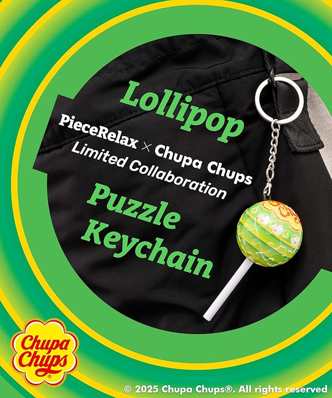PieceRelax Chupa Chups X 3D Puzzle Keychain 24 Plastic Pieces - Chups My Flavor - Portable Key Ring Unique Gifts
