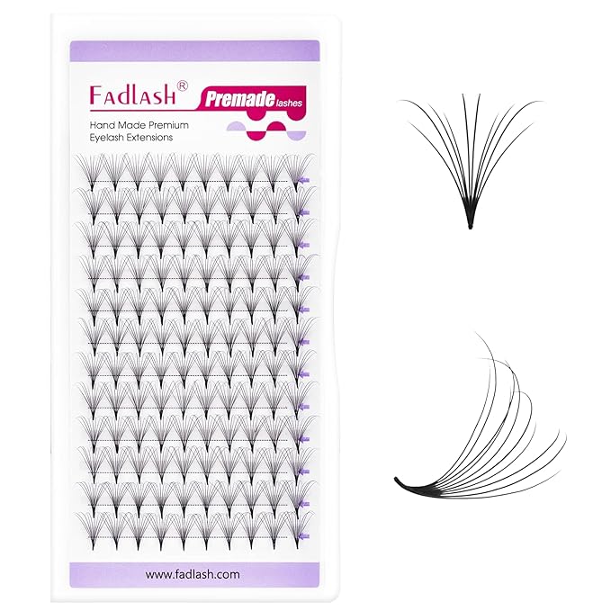 FADLASH Premade Lash Fans Multi Length Hybrid Volume Premade Easy Fans 0.07 Thickness D Curl 10D Multi Length 10-12-14mm Camellia Natural Eyelash Extensions (10D-0.07-D, Camellia 10-12-14mm)