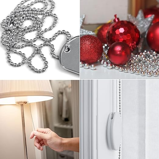 HFS(R) Ball Chain Spool Stainless Steel 304 Bead Chain with 100 Clasps for DIY Projects 100 Feet 1/8" (3.2mm) Diameter