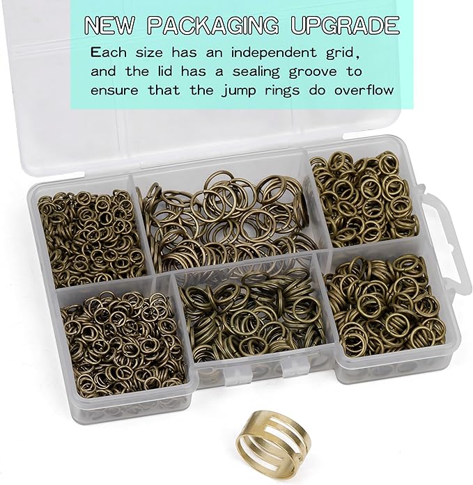 Red Copper Jump Rings for Jewelry Making 6 Sizes with Open/Close Tools 1400 Pcs Stainless Steel Jump Rings for Necklace Bracelet Repair Keychains Jewelry Making Supplies(Red Copper)