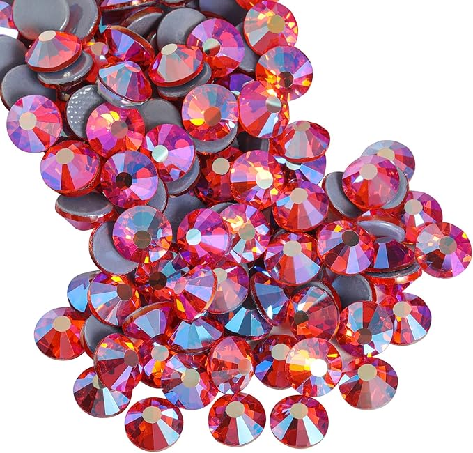 Beadsland Hotfix Rhinestones, 1440pcs Flatback Crystal Rhinestones for Crafts Clothes DIY Decorations, Hyacinth AB, SS12, 3.0-3.2mm