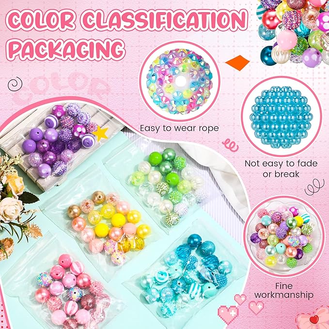 100 Pcs 20mm Rhinestone Bubblegum Beads for Pens Mixed Crystal Resin Chunky Beads for DIY Craft Keychain Necklace Bracelet Jewelry Making(Candy Color)