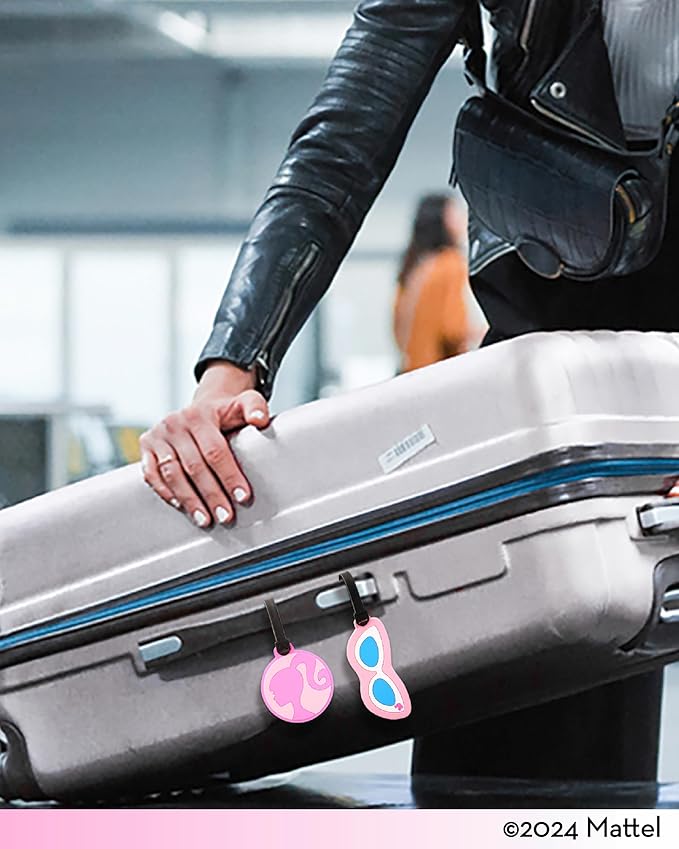 Barbie Luggage Tags 4 Pack Official License, PVC Barbie Bag Tags, Suitcase Tags, and Travel Tags for Luggage and Backpacks