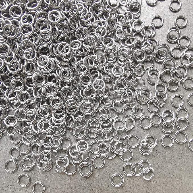 1000 pcs Stainless Steel Split Rings Jump Rings Connector Rings for Jewelry Making Necklaces Bracelet Earrings Keychain DIY Craft (12602-5mm)