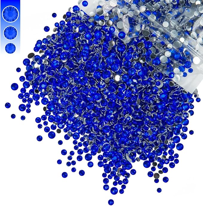 3mm 4mm 5mm Mix Bag Resin Rhinestones for Crafting Flatback Jelly Stones Bulk Diamonds Crystals Gems Charms for Nails Face Eyes Makeup Mugs Tumblers Bottles DIY Crafts Clothes Shoes