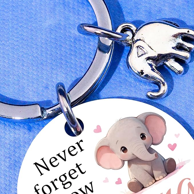 Elephant Gifts For Women Cute Elephant Keychain Inspirational Gifts For Women Strong Woman Gift For Her Motivational Uplifting Gift For Elephants Lovers Birthday Christmas