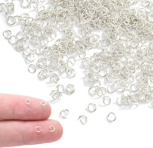 600 Pcs 0.15inch Silver Tiny Jump Rings, Small Open Jump Rings for Jewelry Making Replacement, Stainless Steel Small Key Ring for Bracelets Necklaces Earrings Keychain Connectors Loops Repair Hardware