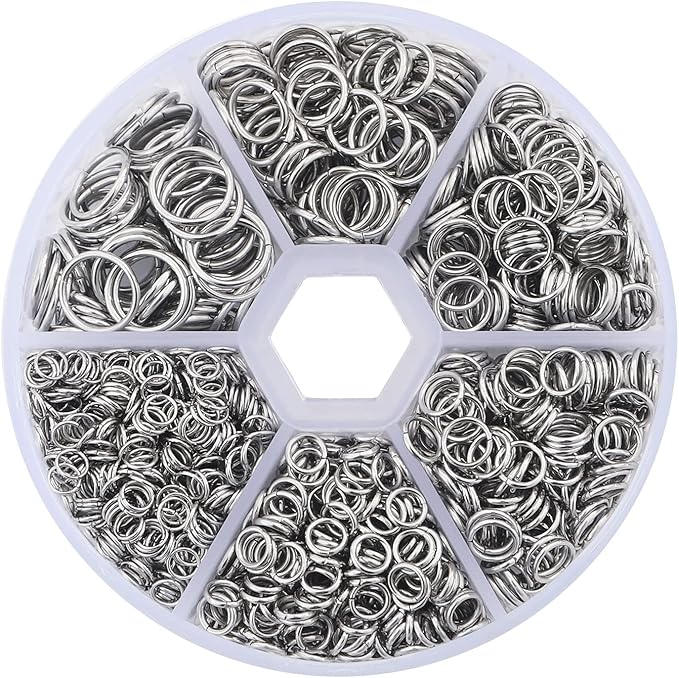 304 Stainless Steel Jump Rings for Jewelry Making Supplies Open Jump Rings 4/5/6/7/8/10mm Silver O Rings for DIY Making Bracelet Earrings Necklace Connectors Chainmail Rings