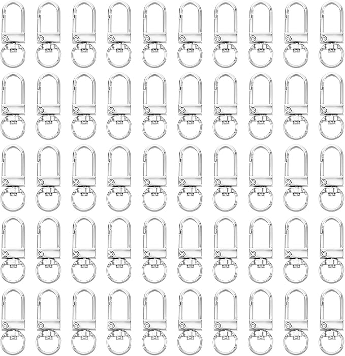 50 Pcs Lobster Claw Clasps for Keychains Swivel Lanyards Trigger Snap Hooks Strap Keychain Hook for Jewelry Purse Making DIY Bags Key Rings Art Crafts Pet Collar Silver 1.38 × 0.39 × 0.16 Inch