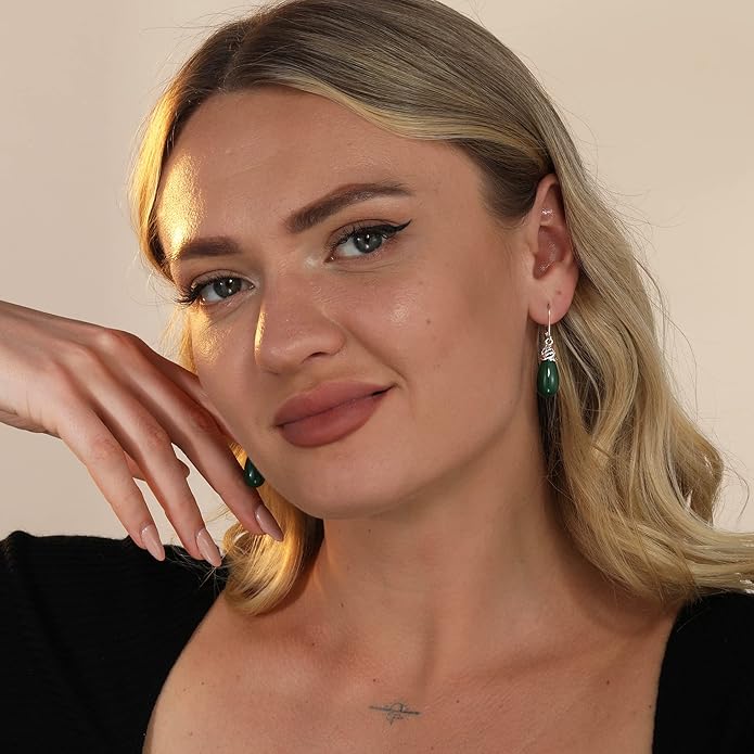 POPLYKE Celtic Filigree Teardrop Drop Dangle Earrings Sterling Silver Leverback Earrings Jewelry for Women