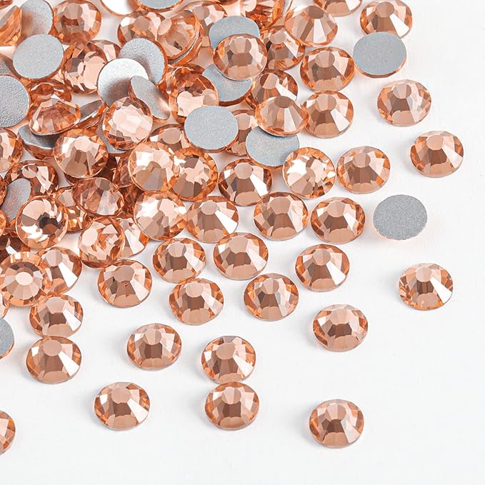 beadsland Flat Back Crystal Rhinestones Round Gems for Nail Art and Craft Glue Fix,Champagne (2.7-2.8mm) SS10/1440pcs