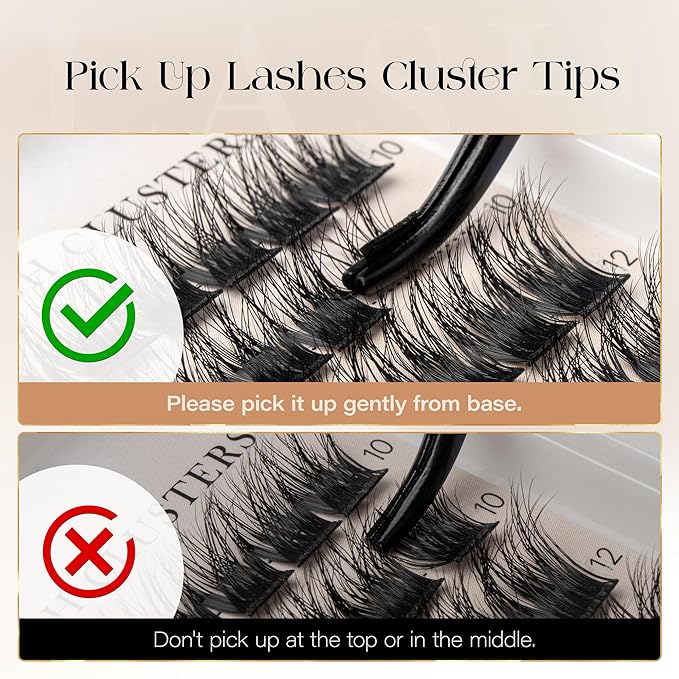 BEFER Lash Clusters, 180 Pcs D Curl Eyelash Clusters Volume Individual Lashes Extensions 10-16MM Wispy Eyelash with Tweezers DIY At Home(FD09,Enigma)