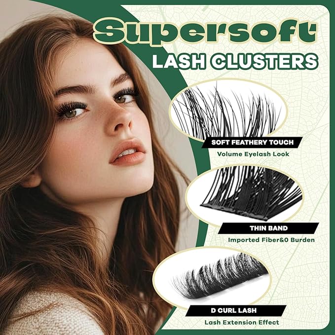 KEYYOULash Clusters 280Pcs Eyelash Clusters 80D&100D D Curl Clusters Lashes Thick Volume Super Soft Wispy DIY Eyelash Extension at Home(80D+100D-10-18MIX)