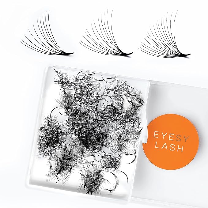 Eyesy Lash 500 Promade Fans - Volume Premade Lash Fans for Eyelash Extensions Pointy Base Handmade Loose Pre Made Eyelashes Middle Stem Soft and Lightweight (16D 0.03 C 13mm)