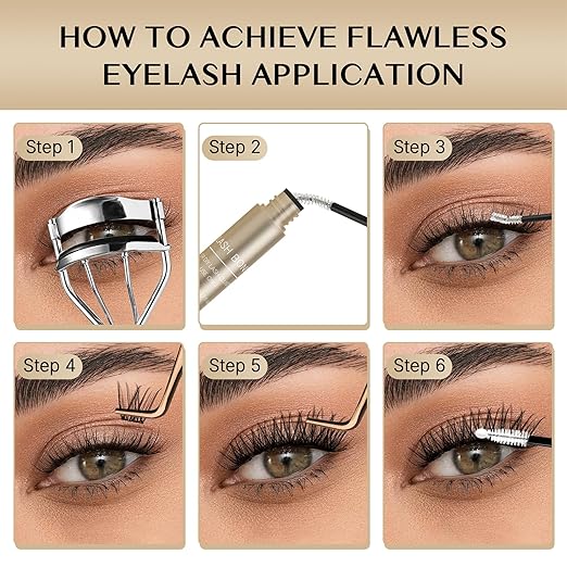 VEYESBEAUTY Lash Bond and Seal Waterproof 2 in 1 Cluster Lash Glue for Eyelash Extensions Long Lasting Strong Hold Individual Eyelash Glue for Self-Application at Home 5ml+5ml(White Bond)