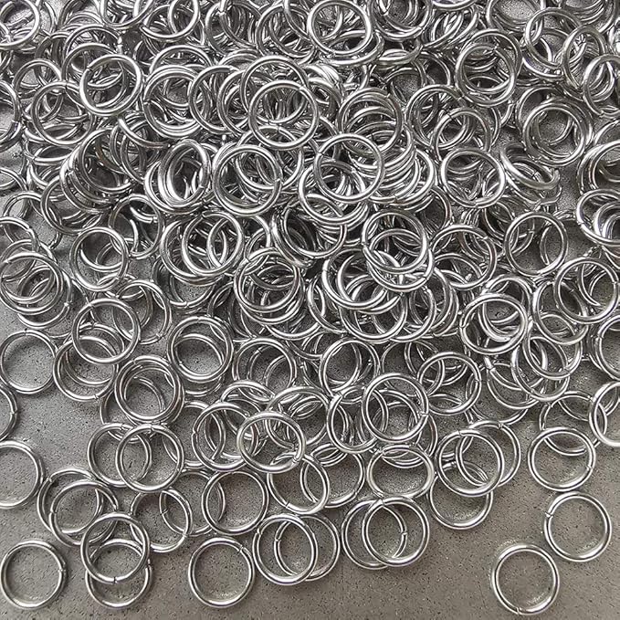 500 pcs Stainless Steel Split Rings Jump Rings Connector Rings for Jewelry Making Necklaces Bracelet Earrings Keychain DIY Craft (12609-8mm)