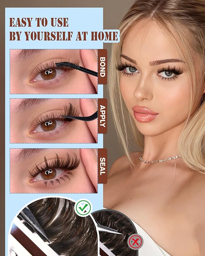 Brown Lash Clusters With Spikes Bottom Eyelash Clusters Wispy Cluster Eyelash Extensions Brown Manga Lash Clusters Fluff Individual Lashes 12-18MM 264Pcs by Zegaine