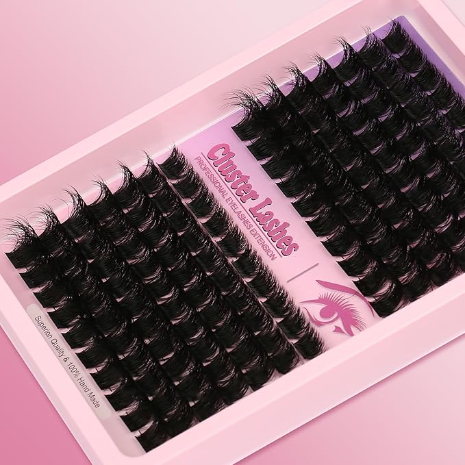 D Curl Lash Clusters Extensions 140 Pcs Individual Eye lash Clusters 200D Cluster Eyelash Clusters Lashes Makeup at Home - DIY Lash Extension Kit for Self Application (9-18MM) Mix