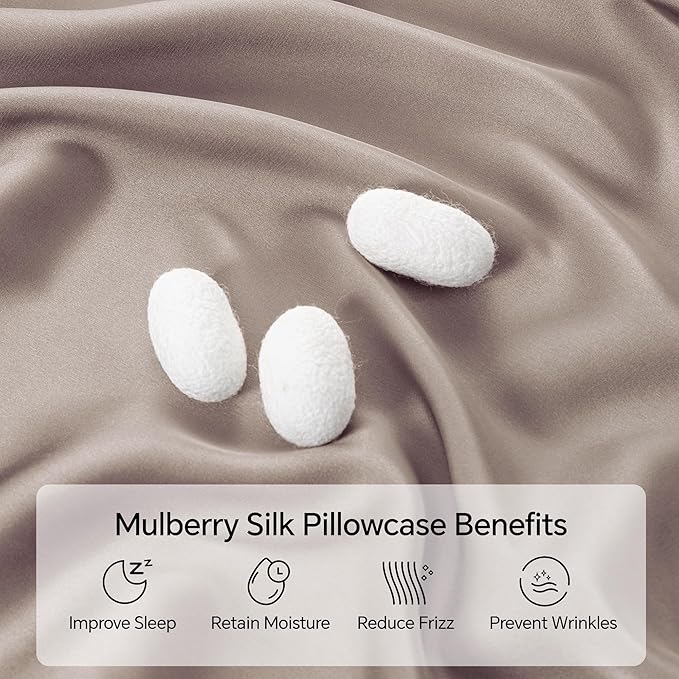 INFIIXSO Mulberry Silk Pillow Case King Size, Silk Pillowcase with Hidden Zipper 20"x36", Extraordinary Smooth and Soft Pillow Cases for Hair and Skin(Caramel, 1 Pack)