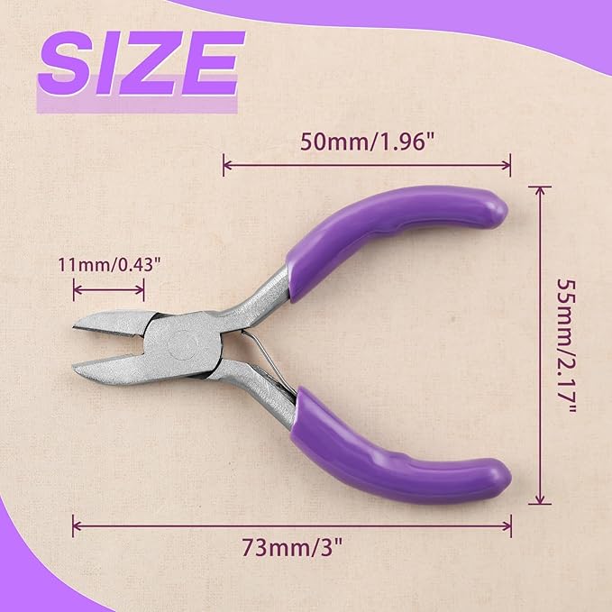 SPEEDWOX 3-Inch Diagonal Cutters Small Wire Cutting Pliers for Jewelry Making, Floral Wire, Zip Ties - Mini Side Cutting Tool, Snips, Flush Pliers