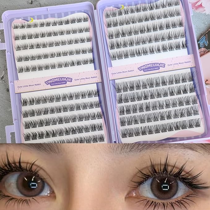 Clicar 10-16mm magnetic eyelashes,C-D Curvature lash clusters kit,3D Wispy Lashes Clusters DIY Lash Extension Kit,No need Glue (240pcs 10-16mm 60D-c)