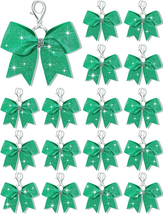 Tondiamo Cheer Bow Keychain Cheer Keychain with Rhinestones Cheerleader Keyrings for Teen Cheerleading Sports Accessory