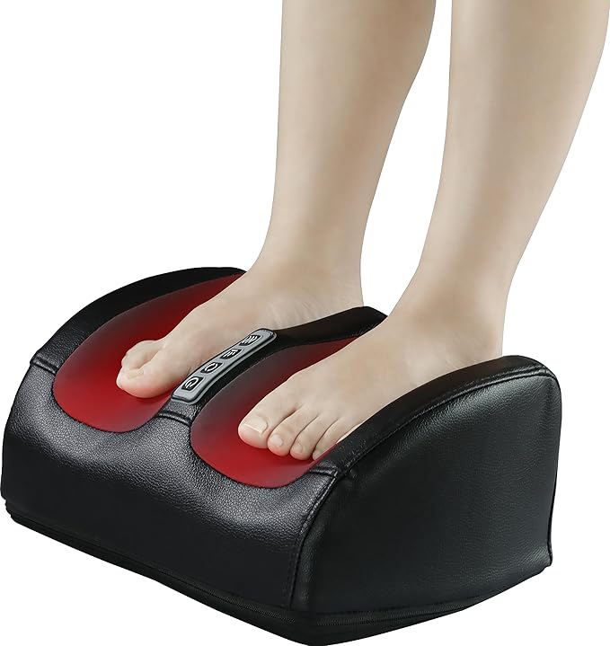 LINGTENG Shiatsu Foot Massager with Heat, FSA Eligible HSA Foot Massager for Foot Massage and Calf Massage, Foot and Calf Massager with Roller, Gifts for Mom & Dad, Valentines Day Gifts