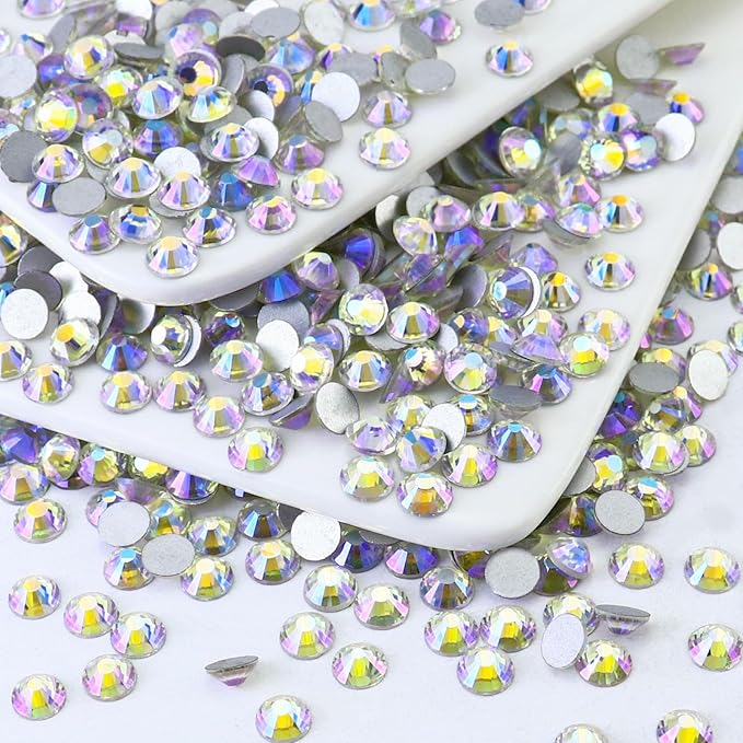 Flatback Crystal Rhinestones Round Gems for Nail Art and Craft Clothes Glue Fix, Starry Night (2.3-2.5mm) SS8/1440PCS