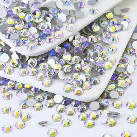 Flatback Crystal Rhinestones Round Gems for Nail Art and Craft Clothes Glue Fix, Starry Night (1.9-2.0mm) SS6/1440PCS