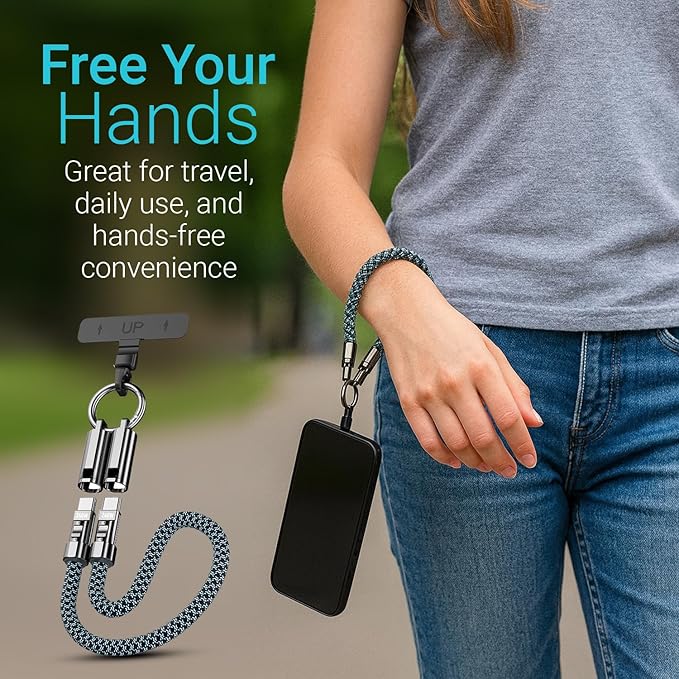 TOP-UP Lanyard – Cell Phone Strap with 240W USB C Charging & Data Cable – Durable Travel Essentials for iPhone 17/16/15