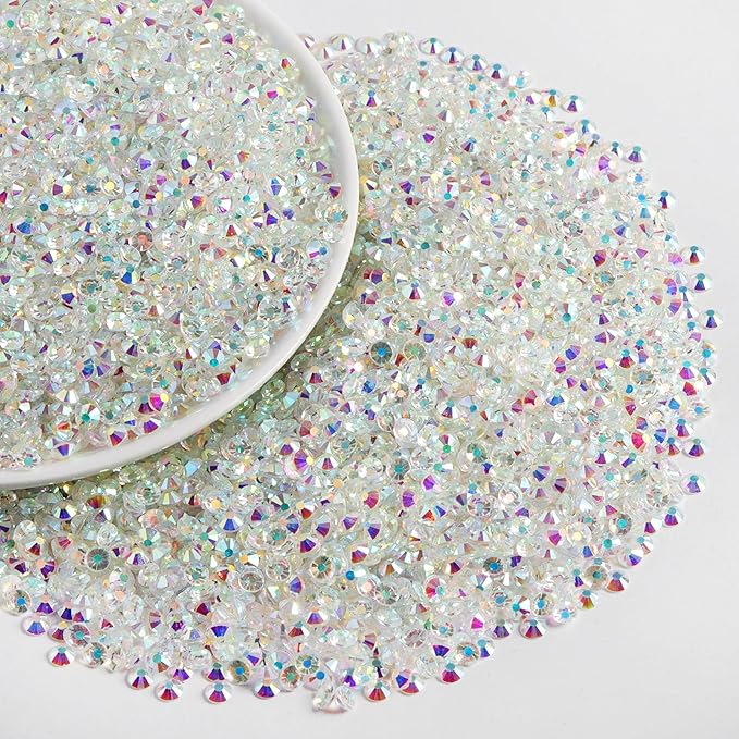 Beadsland Flatback Rhinestones Bulk,14400pcs Crystal Rhinestones for Nails Crafts Clothes DIY Decoration, Transparent AB, SS10, 2.7-2.9mm