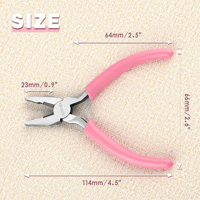 5 Inch Mini Lineman's Pliers - Spring Loaded with Serrated Jaw Combination Pliers, Small Wire Cutters for Jewelry Making, Multi-Use