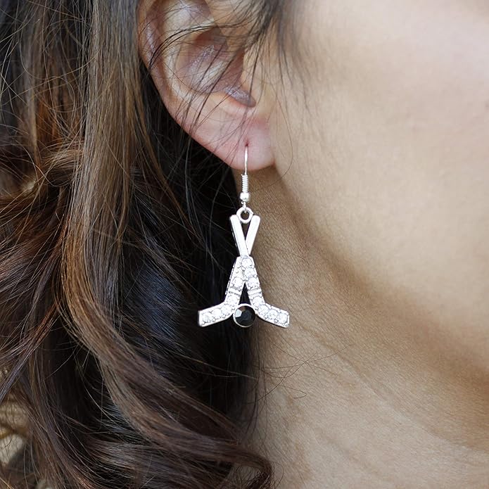 Inspired Silver - Silver Customized Charm French Hook Drop Earrings with Cubic Zirconia Jewelry