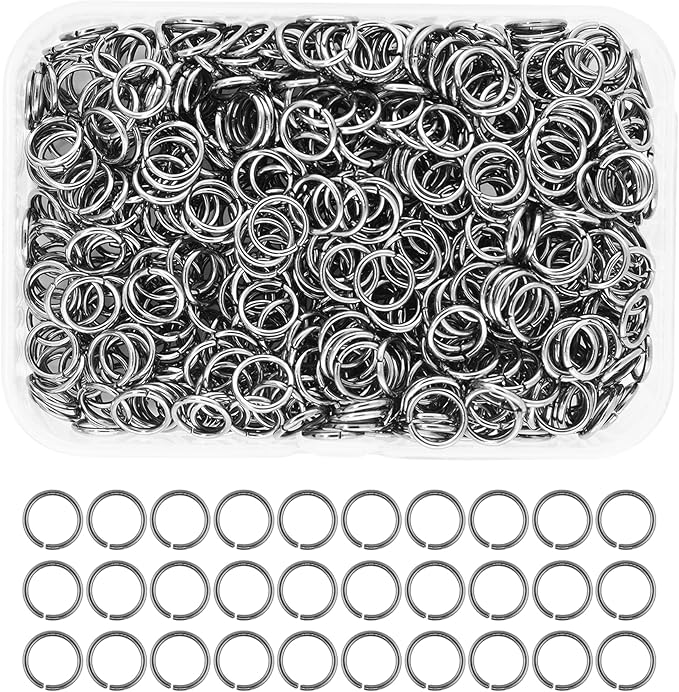 Mandala Crafts Assorted Metal Jump Rings for Jewelry Making, 1200 PCs (4-10mm)