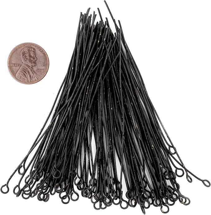 The Bead Chest Midnight Brass 21 Gauge 3 Inch Eye Pins (Approx 100 Pieces)