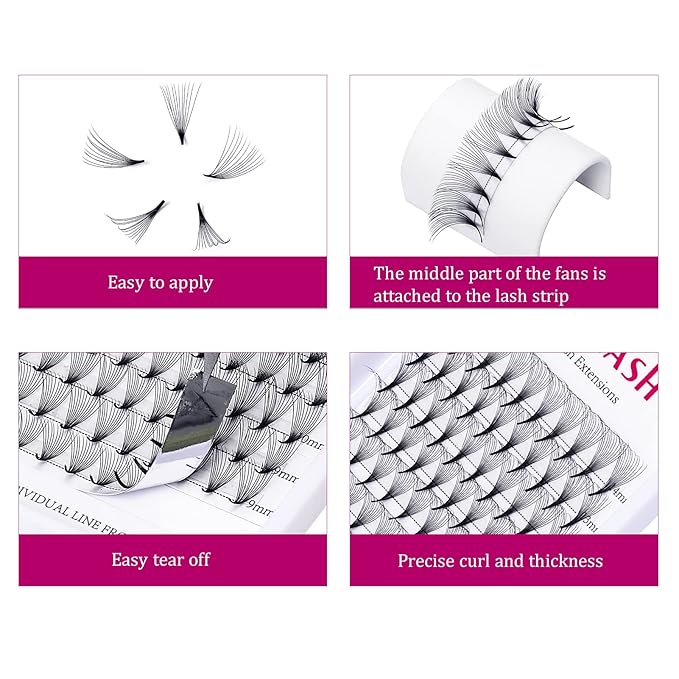 Volume Lash Extensions D Curl 12D Premade Fans 0.07 Mixed Tray Eyelashes Extension Volume Premade Fans Individual Lashes (12D-0.07-D, 8-14mm)