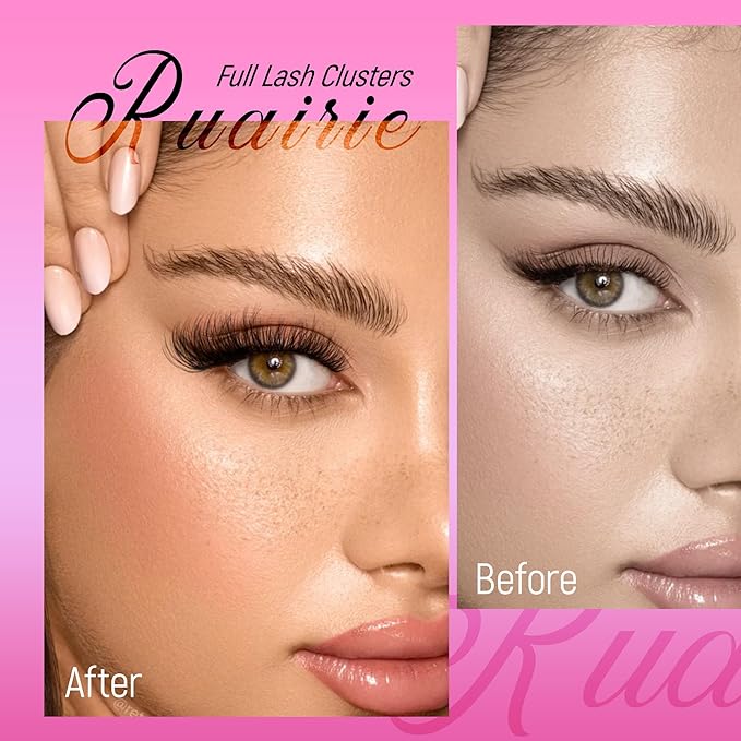 Ruairie Lash Clusters Wispy Eyelash Cluster Eyelash Extensions 154pcs Full Volume Cluster Lashes 8-16MM D-Curly Individual Lashes DIY Lash Extensions Natural Eye Lash Clusters