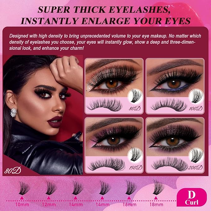 Bombshell X 480Pcs Fluffy Lash Extension D Curl 80/100/150/200D Volume Lash Clusters 10-18mm Mink Eyelash Extension Individual Eyelashes