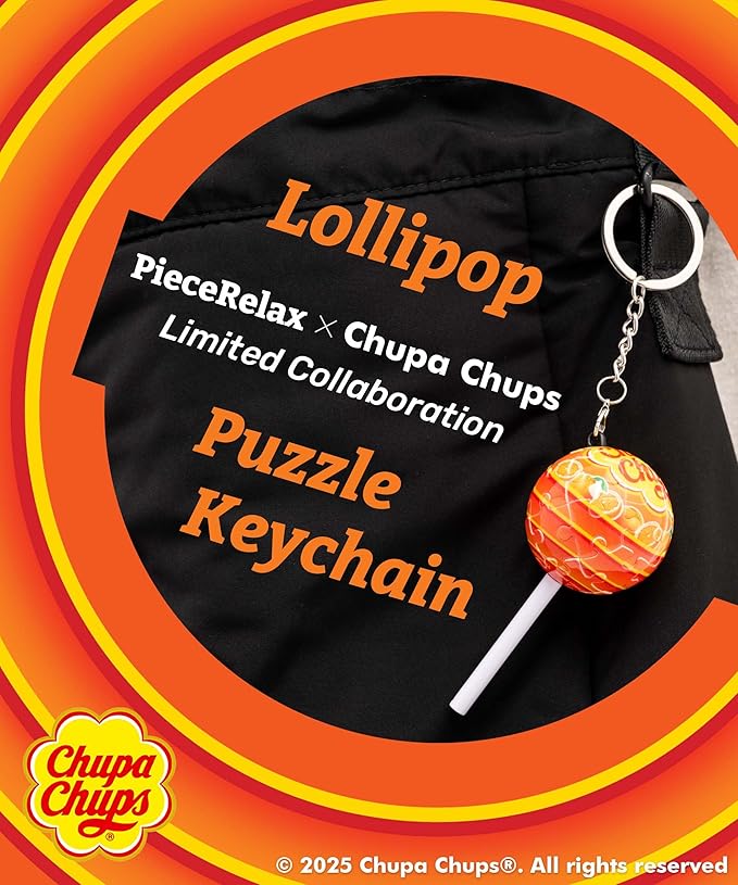 PieceRelax Chupa Chups X 3D Puzzle Keychain 24 Plastic Pieces - Chups My Flavor - Portable Key Ring Unique Gifts