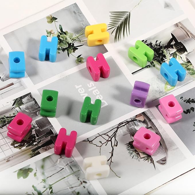40 PCS Letter Beads 3D Acrylic 21mm x 16mm H Loose for Jewelry Making Bracelet Necklaces Keychain Phone Bag Chain Key Chains(Mixed Color H)